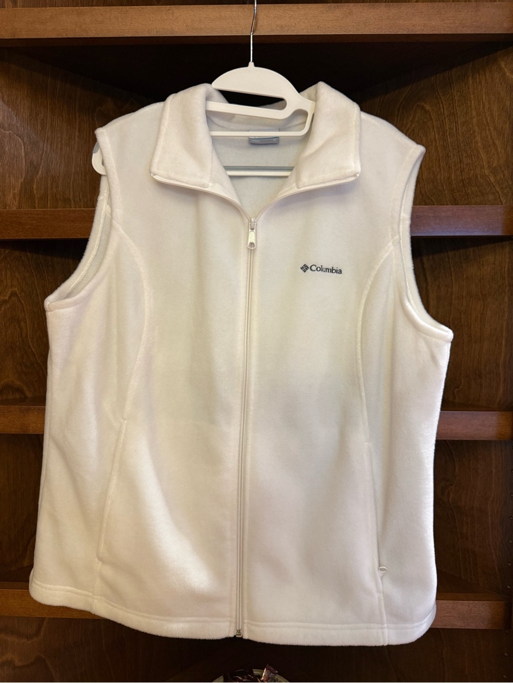 Columbia Womens XL Ivory Cream Full Zip Fleece Vest